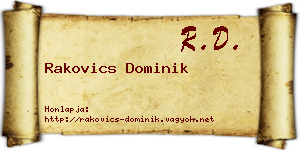 Rakovics Dominik névjegykártya